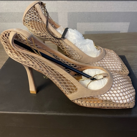 Bottega Veneta Stretch Square Toe Mesh Pump - Picture 3 of 8